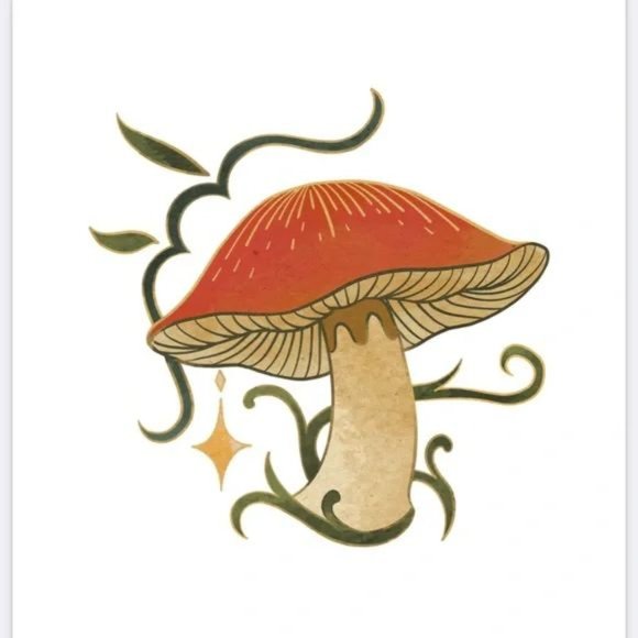 Vintage mushroom cottagecore art print - Picture 2 of 2